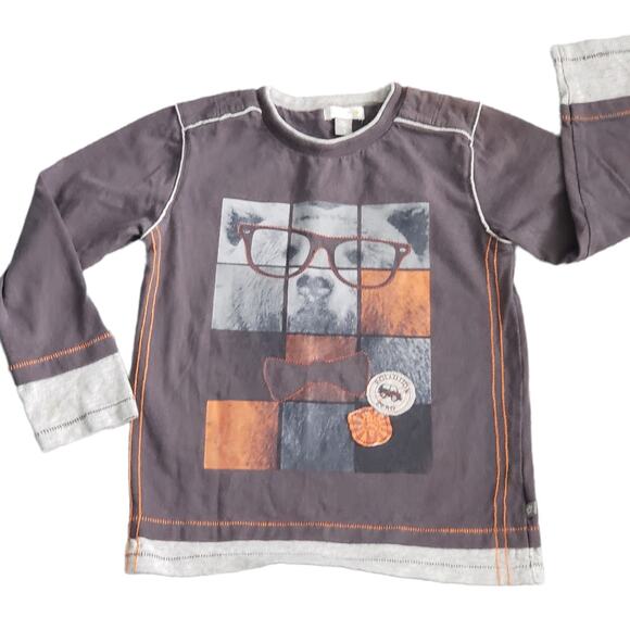 2 FOR $5 SALE Boy's Petit Lem Gray Bear Long Sleeve Top Size 3 - Picture 1 of 8